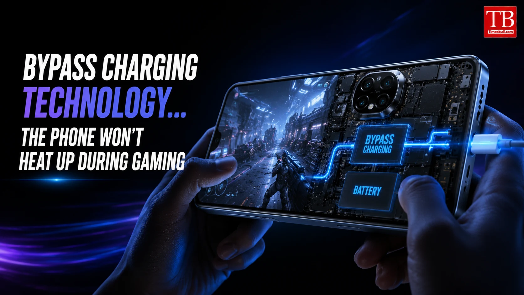 Bypass charging technology... The phone won't heat up during gaming.