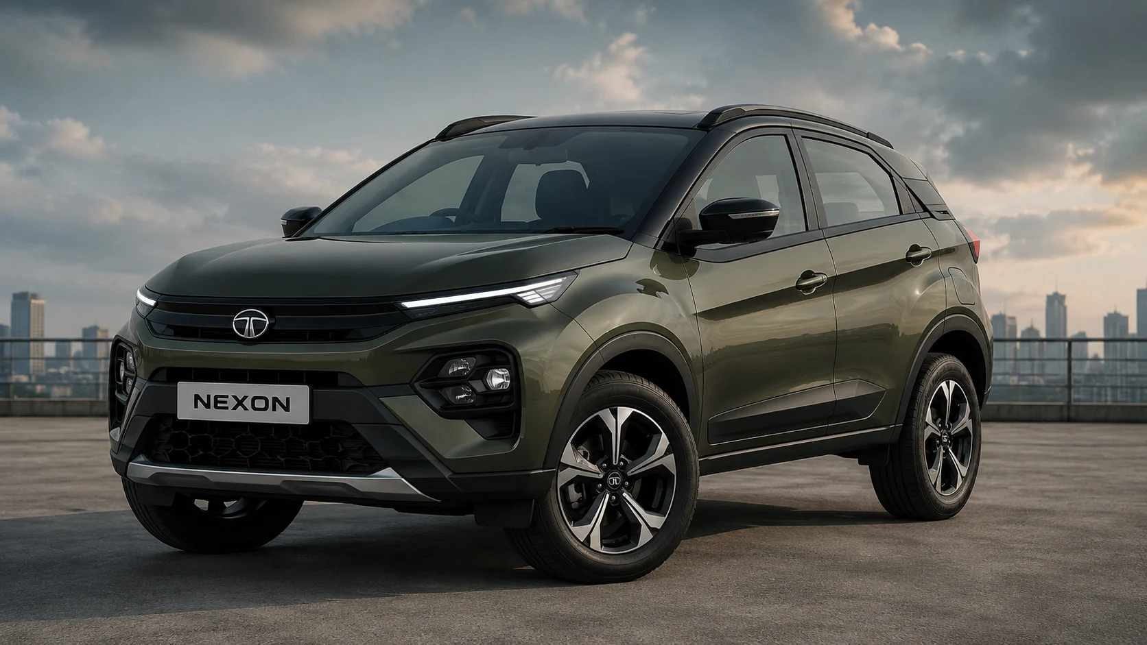 The Tata Nexon... Sporty design and powerful engine.