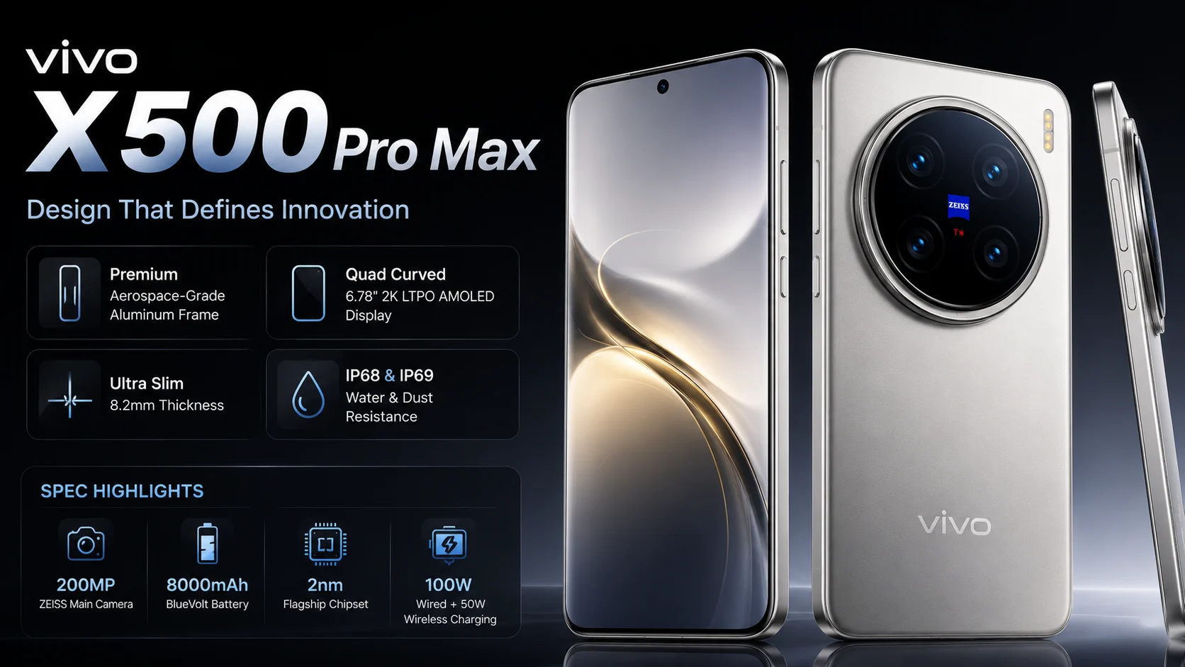 Design of the Vivo X500 Pro Max