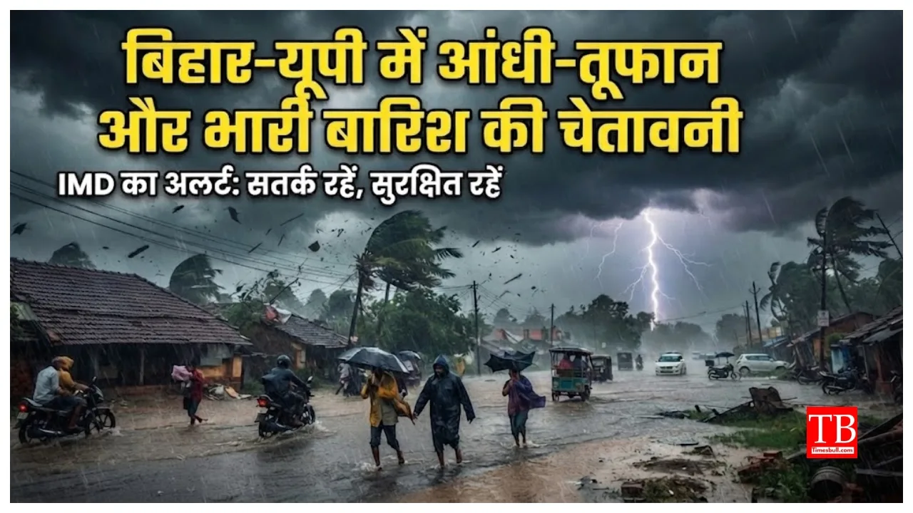 Weather Alert – बिहार-यूपी में आंधी-तूफान और भारी बारिश की चेतावनी, 14 जिलों में तूफानी हवाएं