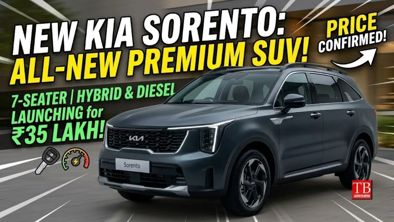 Kia Sorento New 7-seater hybrid and diesel SUV to launch at ₹35 lakh