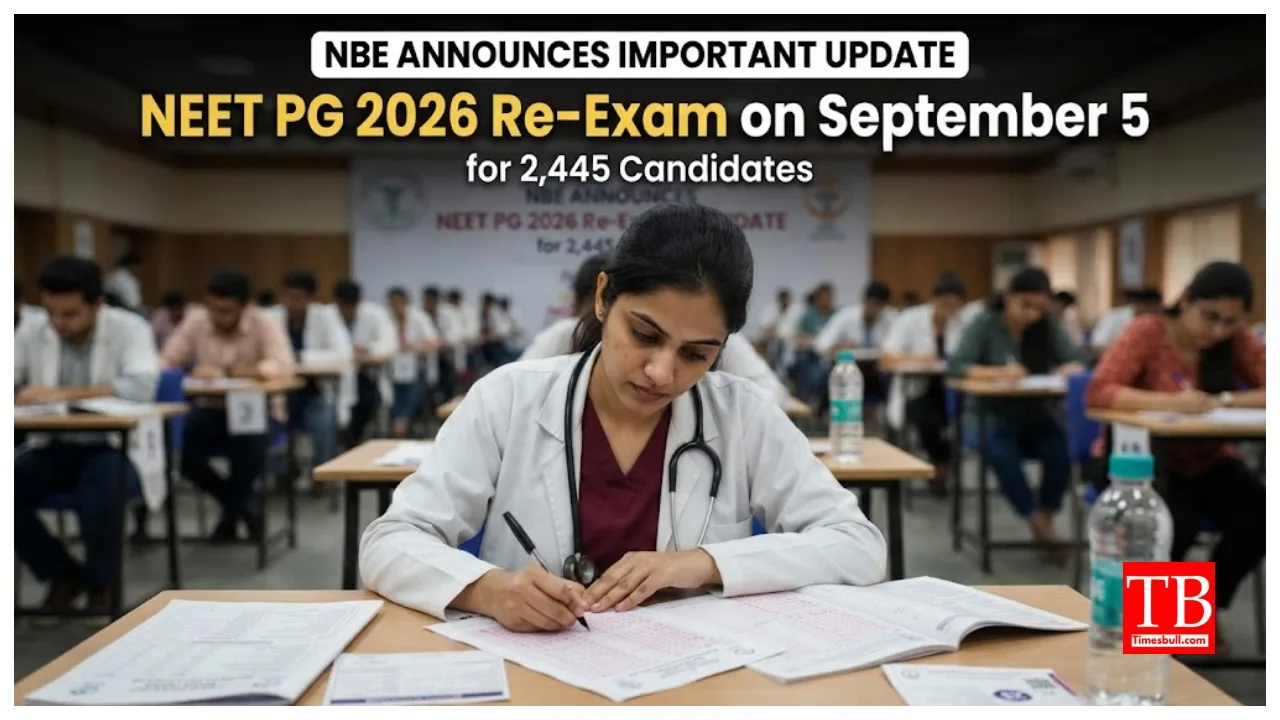 NEET PG 2026 Re-Exam – 2,445 Candidates to Get Re-Exam on September 5, Check Details
