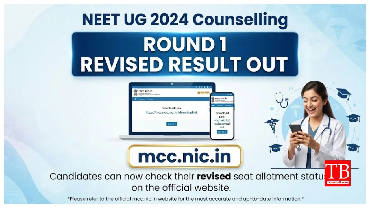 NEET UG Counselling Round 1 Revised Result Declared at mcc.nic.in, Here Direct Link