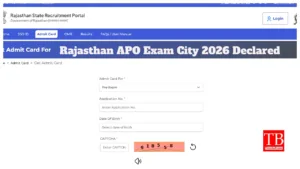 Rajasthan APO Exam City