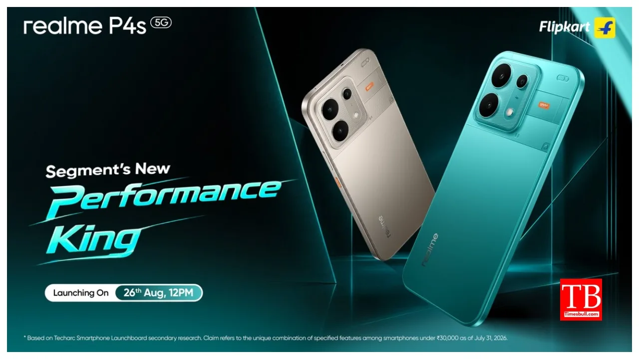 Realme P4s 5G India Launch Announced, 8,000mAh Battery, 80W Charging