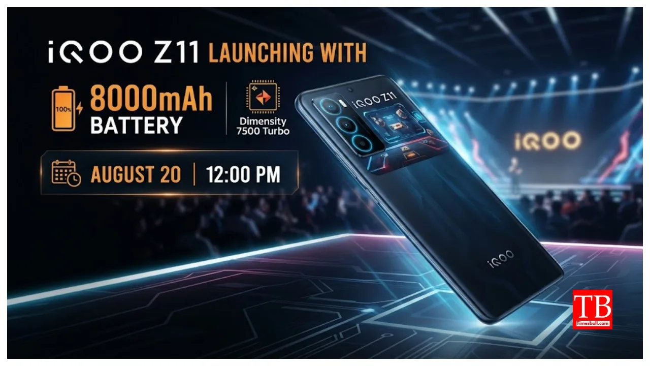 iQOO Z11 Launching with 8000mah Battry and Dimensity 7500 Turbo on August 20