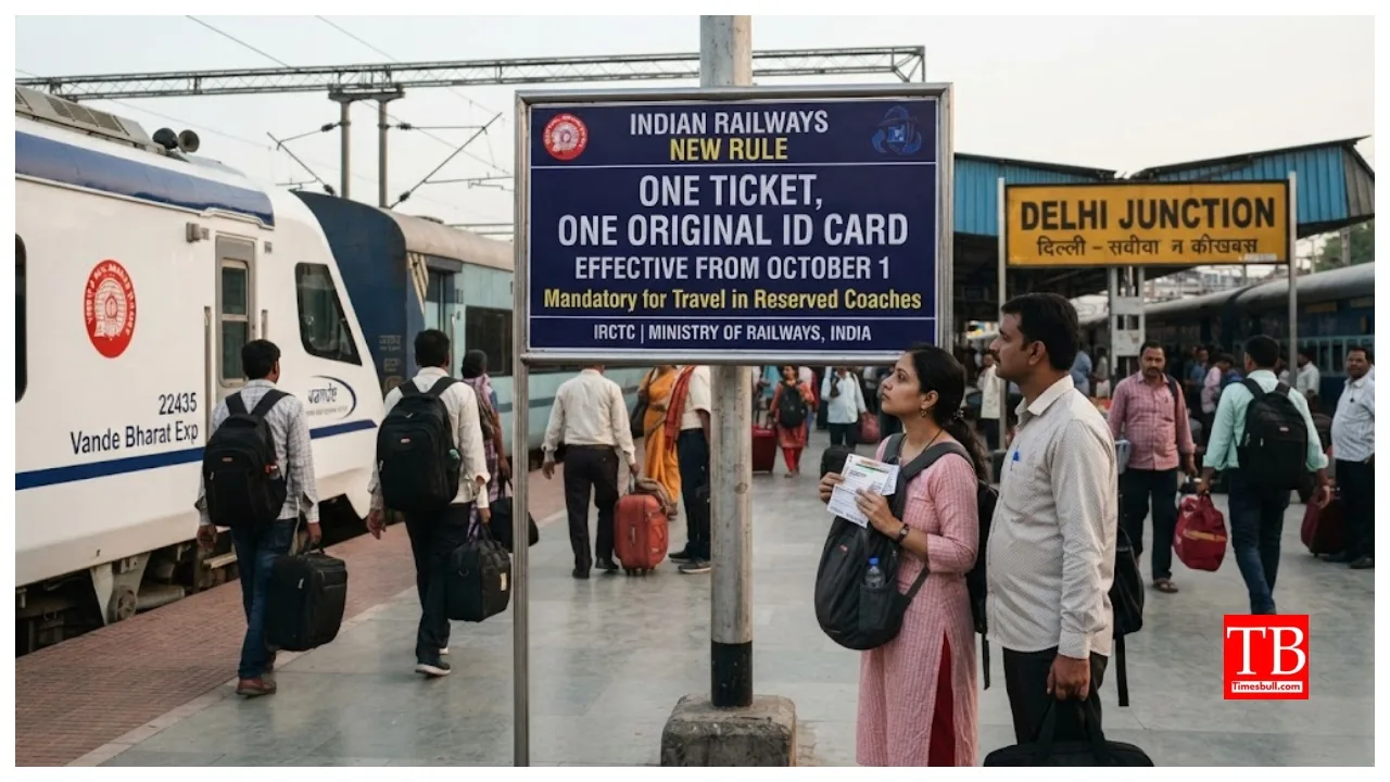Indian Railways New Rule – One Ticket, One Original ID Card from October 1