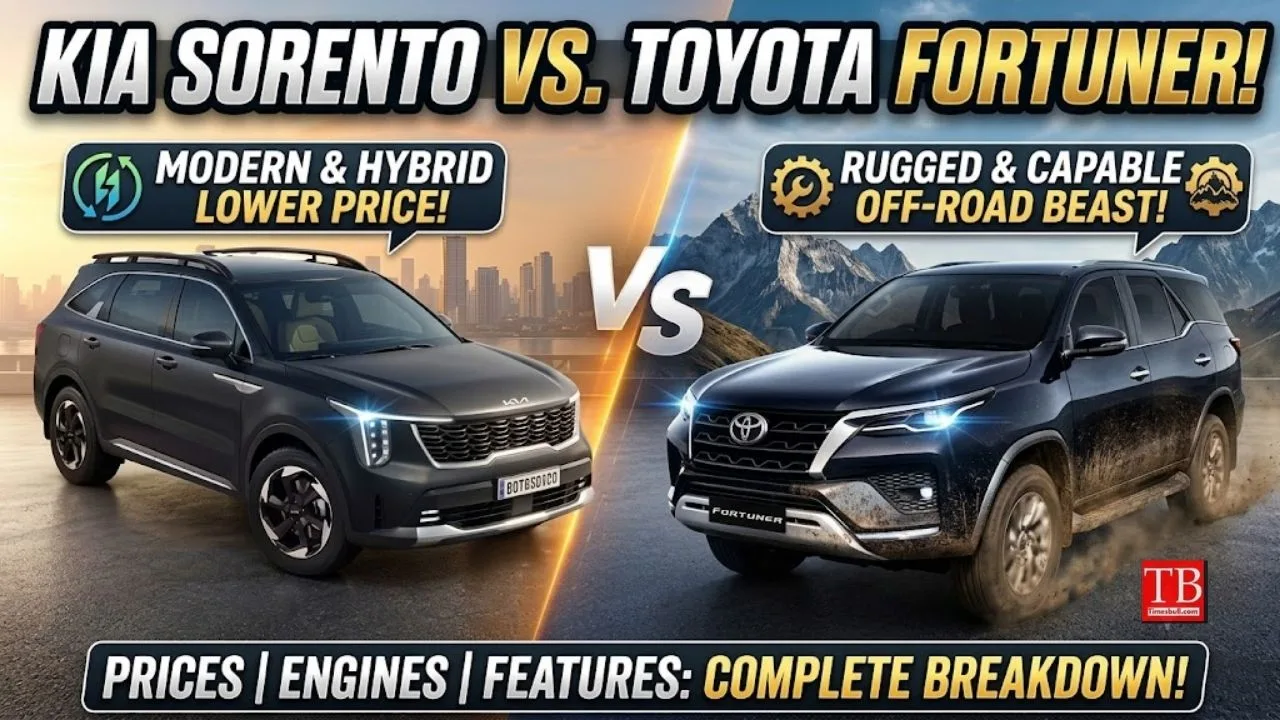Kia Sorento vs Toyota Fortuner – Which is better in terms of price, features engine?