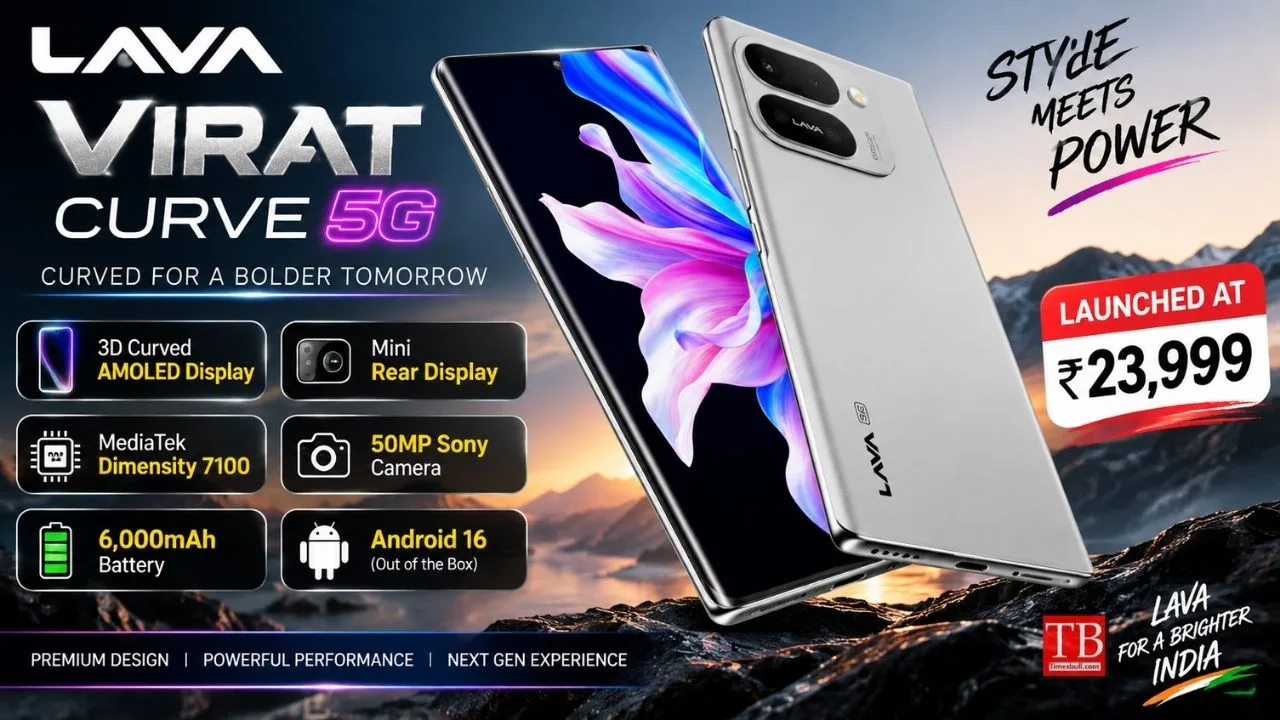 Lava Virat Curve 5G Launched – 6,000mAh battery, Curved AMOLED Display