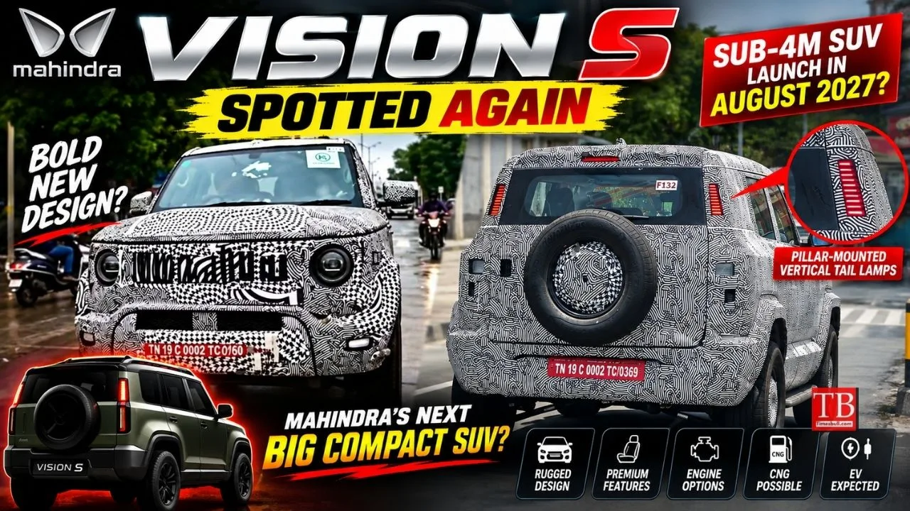 Mahindra Vision S Spotted Again – Scorpio-like Vertical Tail Lamps and More Revealed