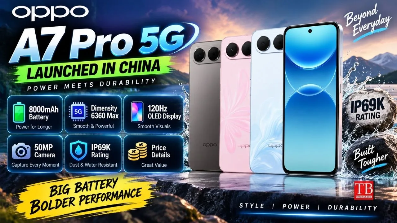 OPPO A7 Pro 5G Launched with 8000mAh battery, MediaTek Dimensity 6360 Max
