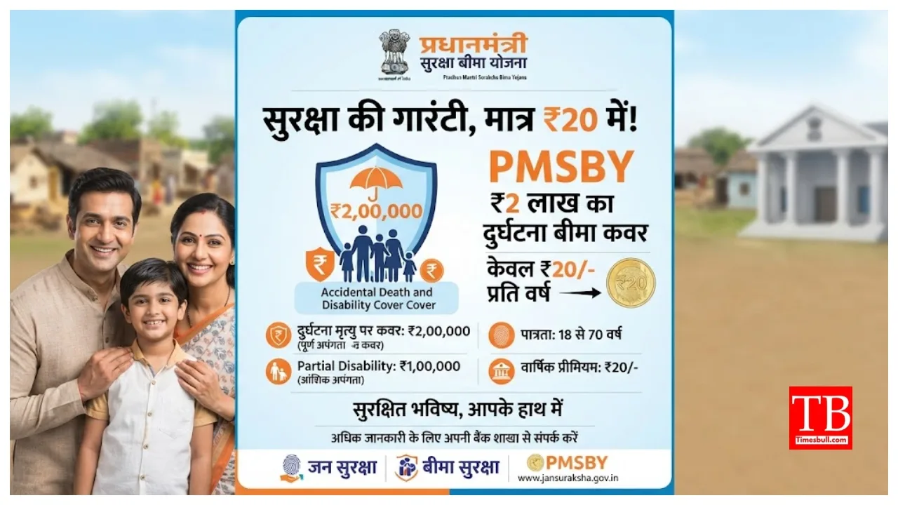 PM Suraksha Bima Yojana – Get ₹2 Lakh Insurance Cover for Just ₹20, Here’s How to Apply