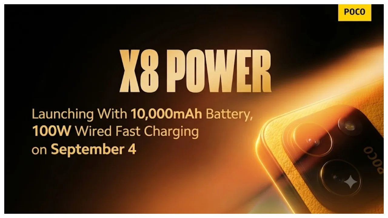 Poco X8 Launching With 10,000mAh battery, 100W wired fast charging on September 4