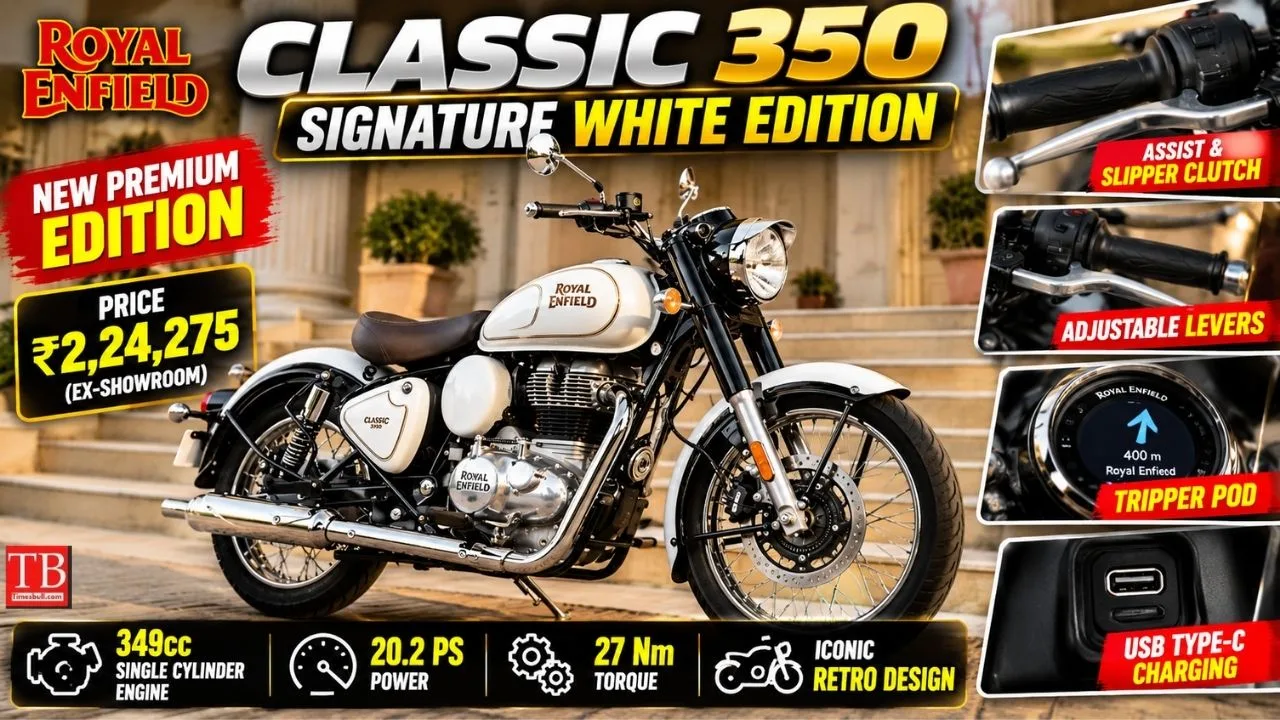 Royal Enfield Classic 350 Signature White Edition Launched: Available for ₹2.24 Lakh