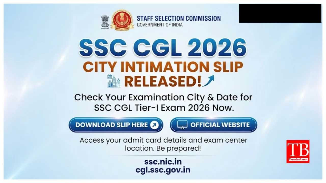 SSC CGL City Intimation Slip 2026 Released – Direct Link to Download at ssc.gov.in