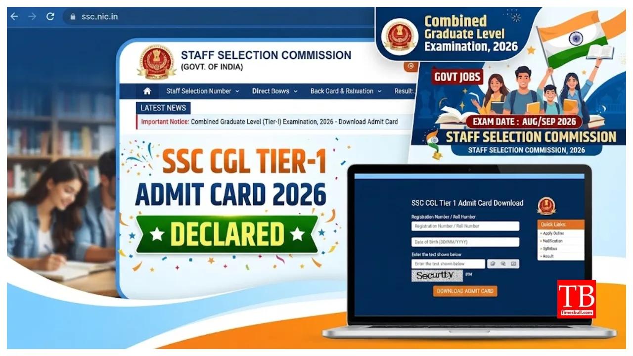 SSC CGL Tier 1 Admit Card 2026 Declared – Download Hall Ticket Now at ssc.gov.in