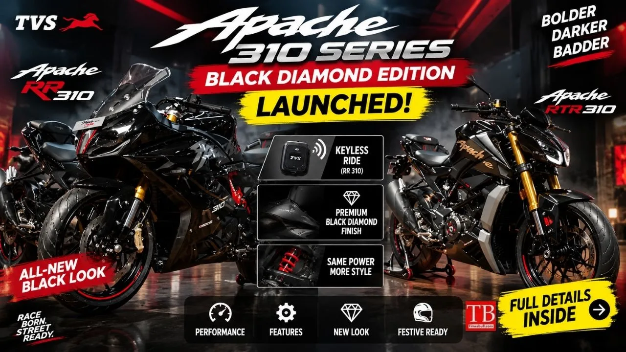 TVS Apache 310 Black Diamond Edition Launched with New Design and Keyless Ride