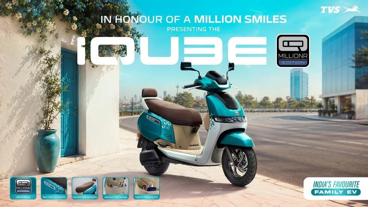 TVS iQube MillionR Edition Launched – Priced at ₹1.40 Lakh - Image 1