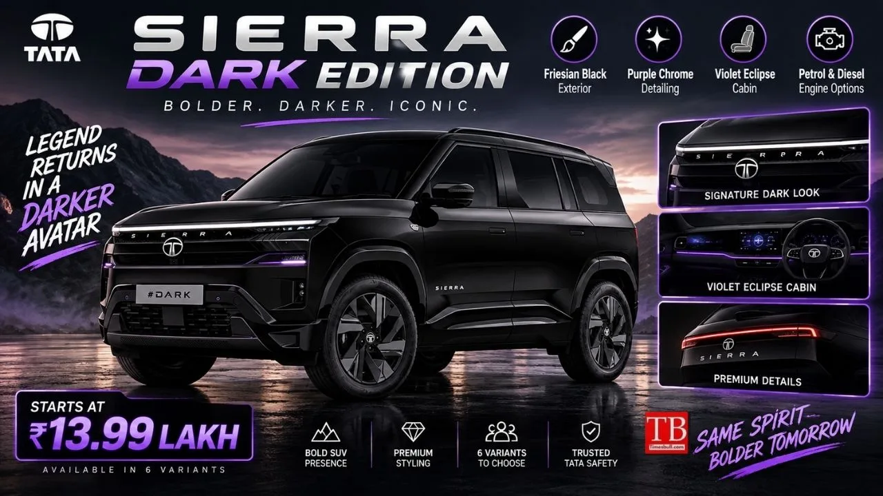 Tata Sierra Dark Edition Launched – Arrives with Black Look and Premium Features