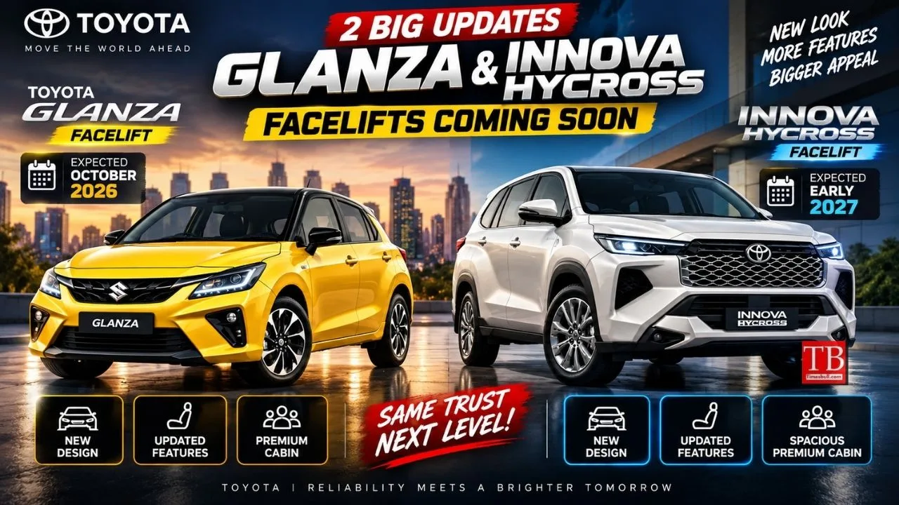 Toyota Glanza and Innova Hycross Facelift to launch soon: Get New Designs and More Features