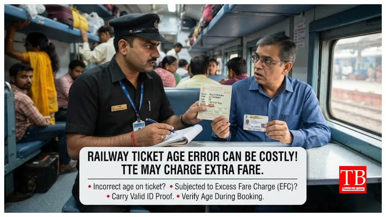 Railway Update – Wrong Age on Train Ticket? TTE May Charge Extra Fare, Full Details