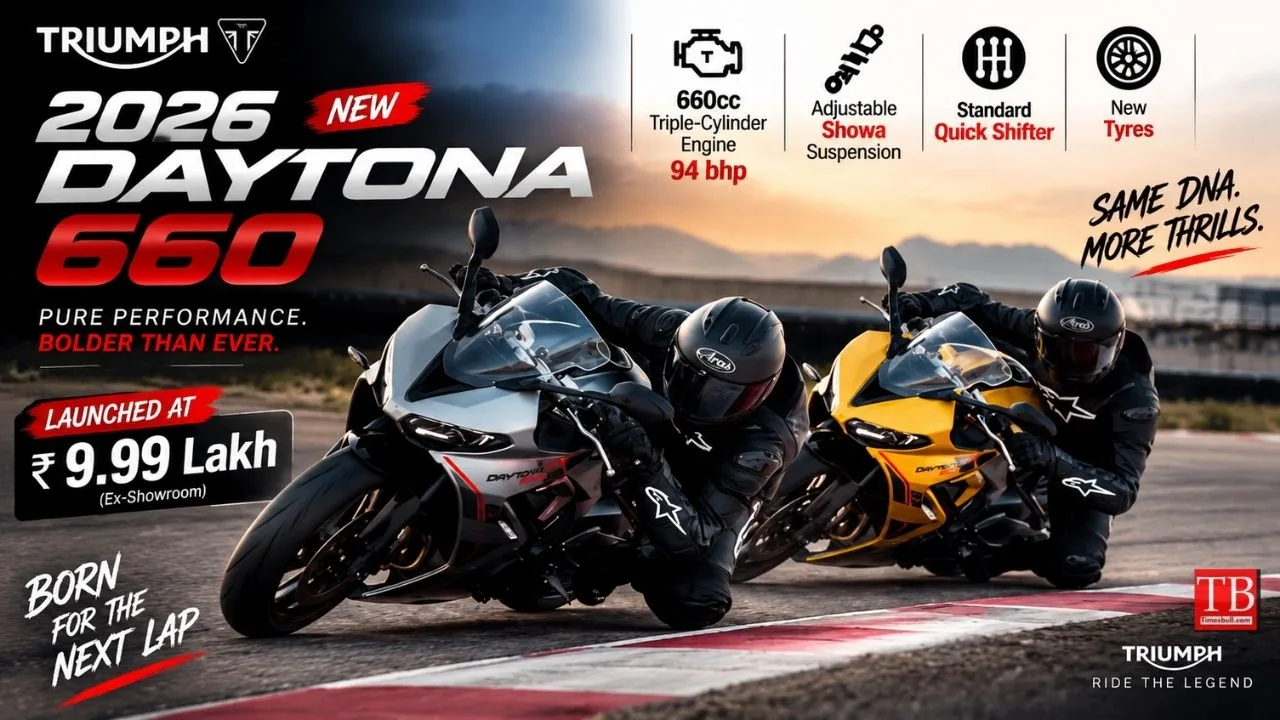 Triumph Daytona 660 2026 Launched in India, Priced at ₹9.99 Lakh