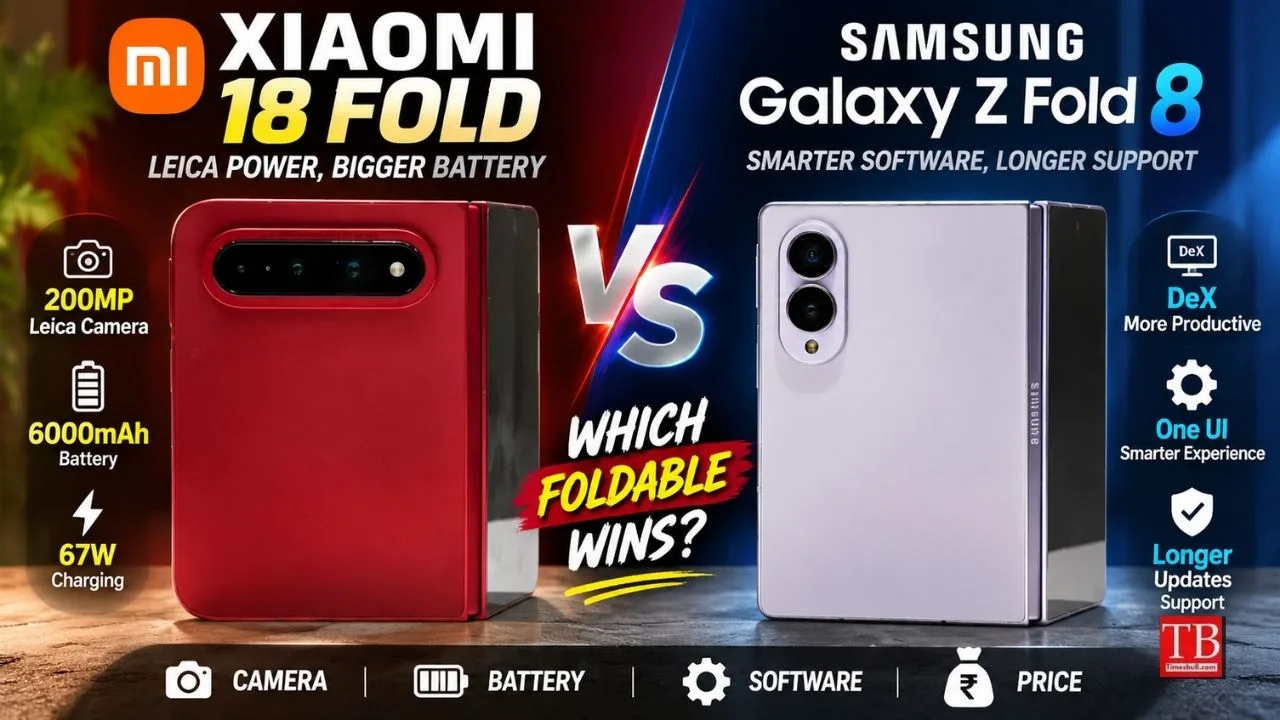 Xiaomi 18 Fold vs Galaxy Z Fold 8 – Specs, Camera, wireless Charging and Price Compared
