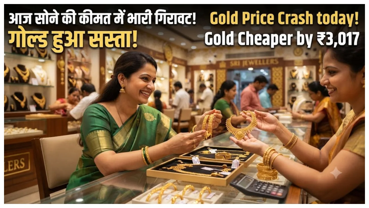Gold Price Crash – Gold Cheaper by ₹3,017, Check 24K, 22K & 18K Rates