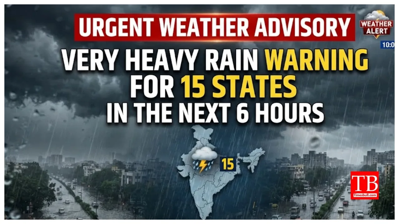 Weather Alert – Very Heavy Rain Warning for 15 States in the Next 6 Hours