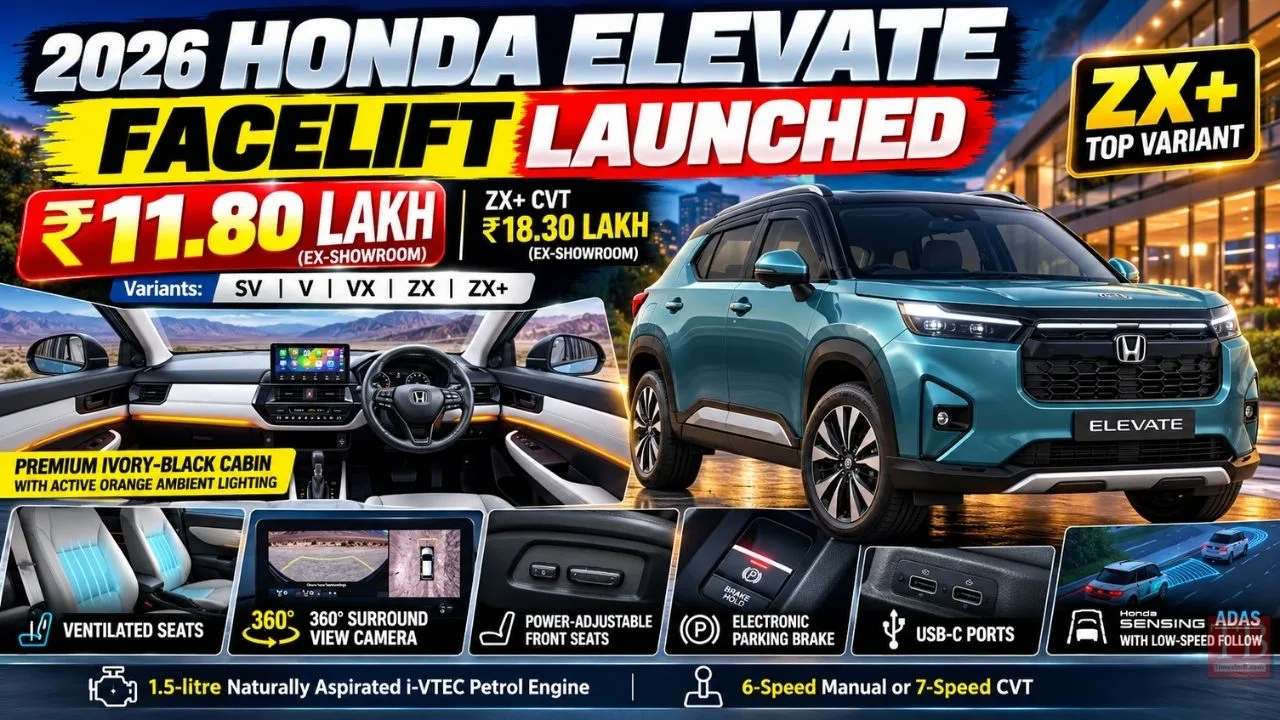 2026 Honda Elevate Facelift – Which variant is best for you? Get full details
