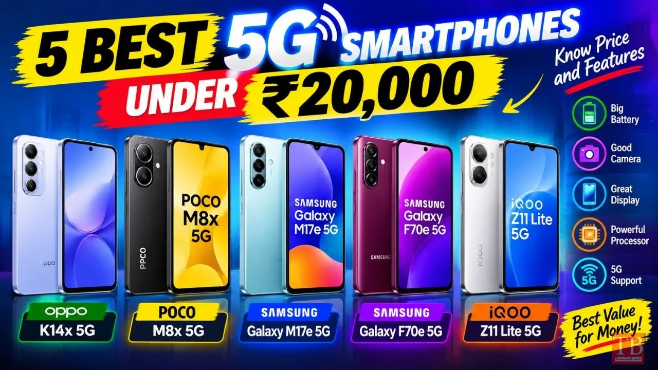 5 Best 5G Smartphones Under ₹20,000 – Check Full Specification