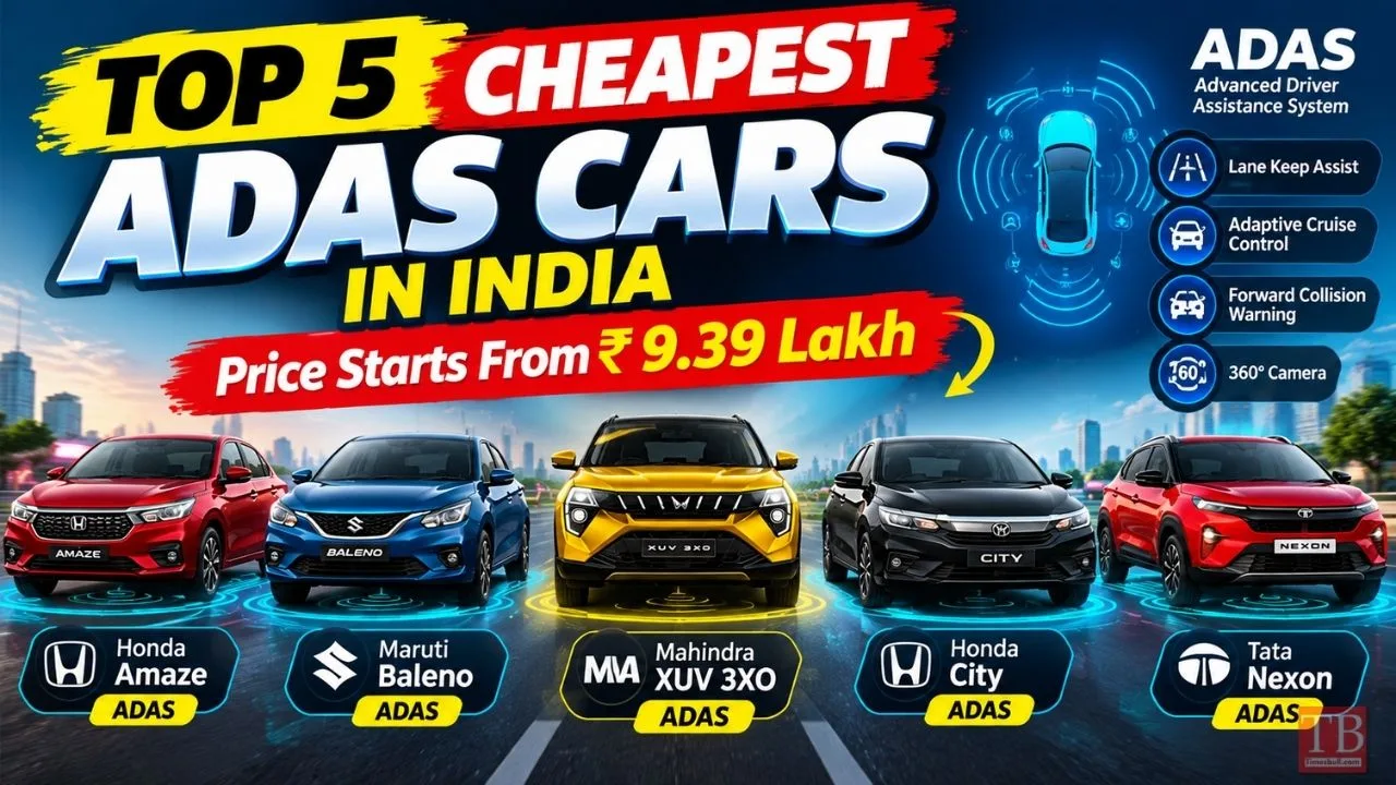 Top 5 Most Affordable Cars with ADAS in India — Prices Start at ₹9.39 Lakh