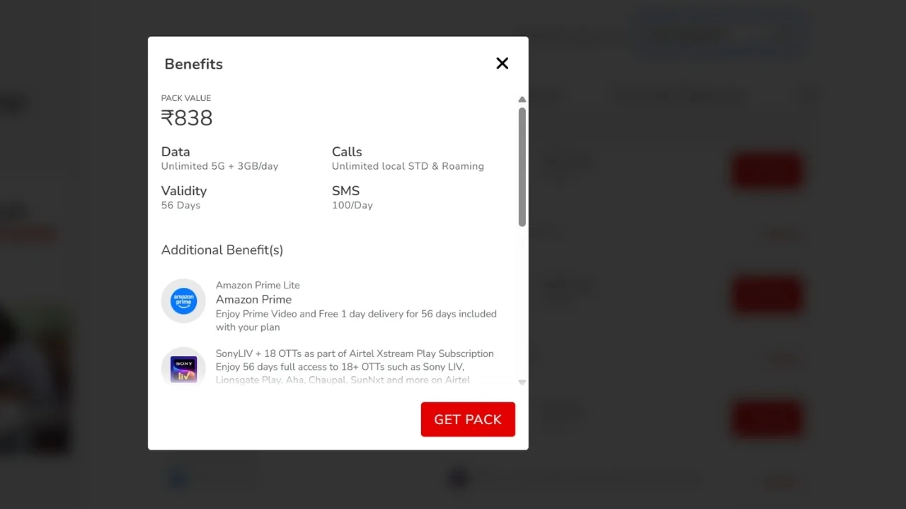 Airtel Best Plan – Get 56-Day Validity, 3GB/Day Data, Prime & Xstream Premium - Image 1
