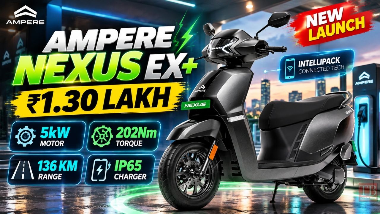Ampere Nexus EX+ launched at ₹1.30 lakh, Gets 5kW motor and smart features