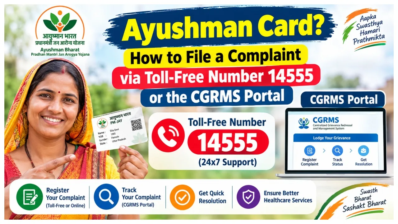 Ayushman Card Holder Update – How to File a Complaint via Toll-Free 14555 or CGRMS Portal