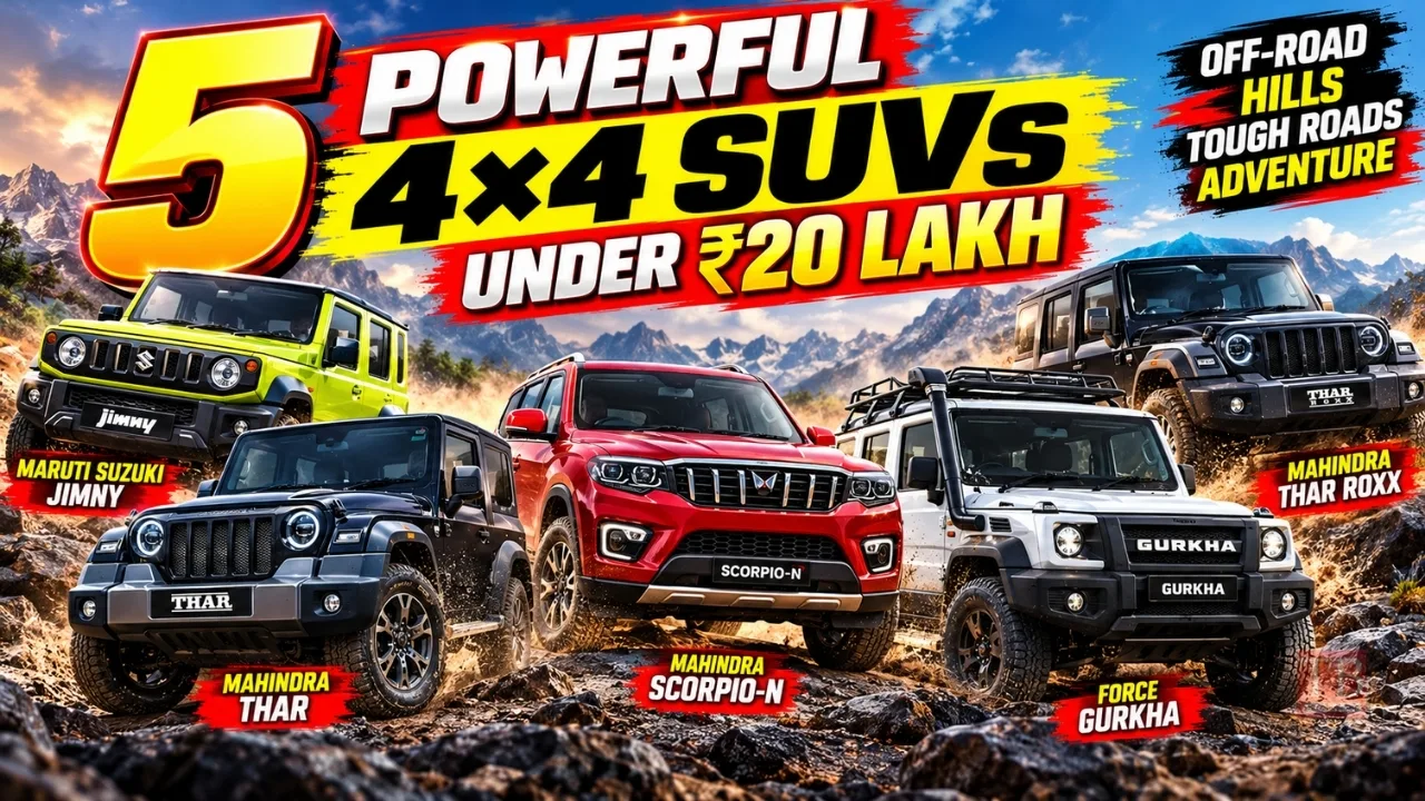 Top 5 4×4 SUVs Under ₹20 Lakh for Off-Roading — Check Full List