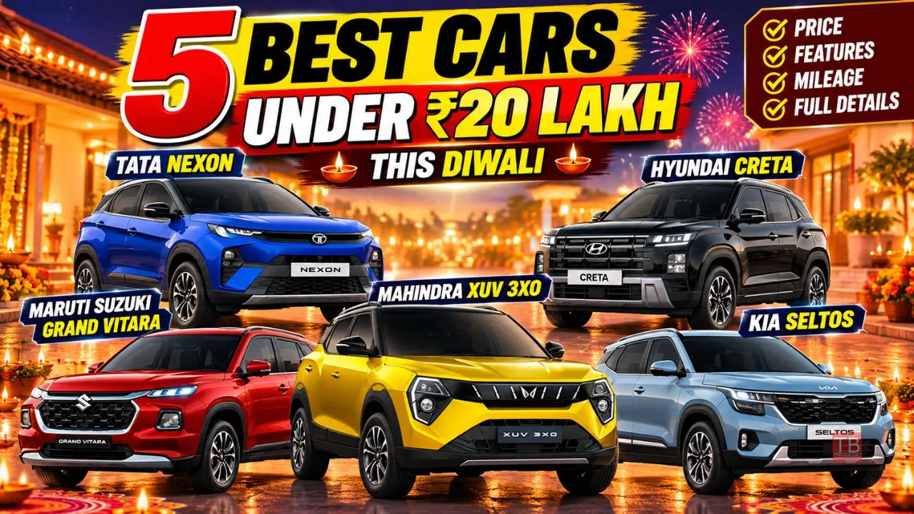 Top 5 Cars Under ₹20 Lakh to Buy This Diwali — Here Complete List Inside