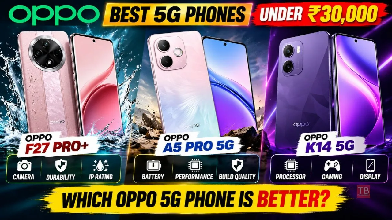 Best OPPO 5G Phones Under ₹30,000 – F27 Pro+, A5 Pro & K14, Full Comparison