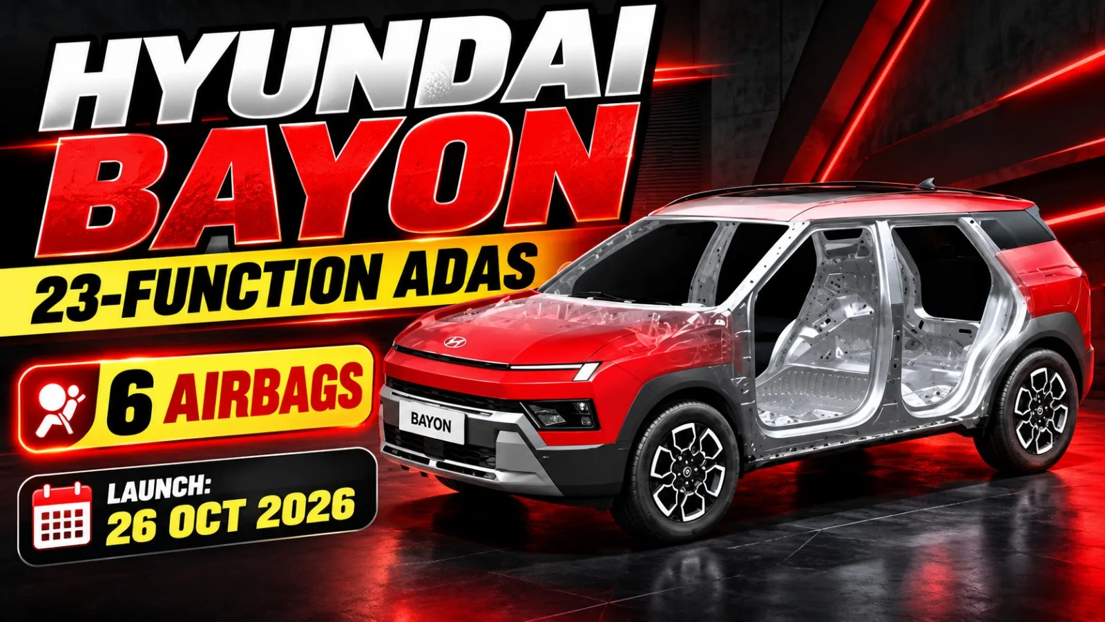 Hyundai Bayon Safety Features Revealed – 23-Function Level 2 Pro ADAS, 6 Airbags