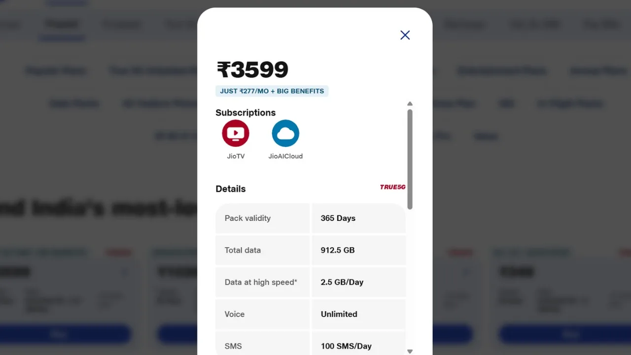 Jio 12Month Plan – Get 912.5GB Data, Unlimited 5G, Google Gemini Pro for a Full Year - Image 1
