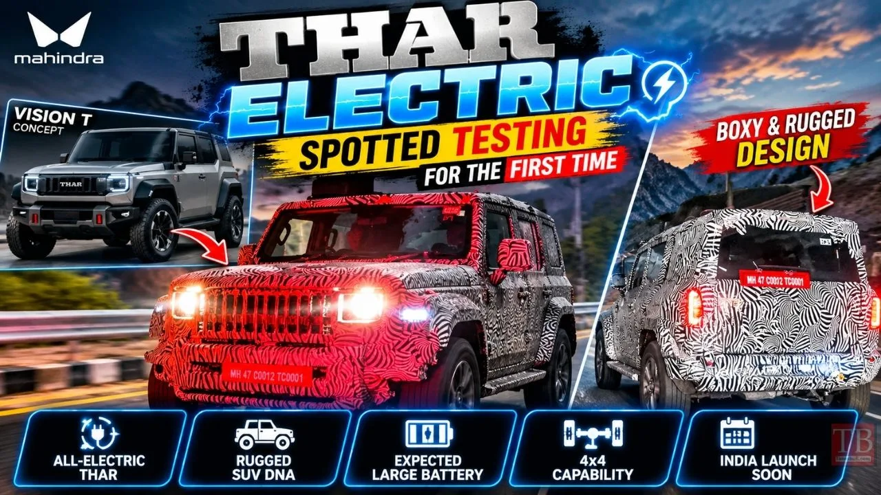 Mahindra Thar Electric Spotted Testing for the First Time,  Here’s What We Know…