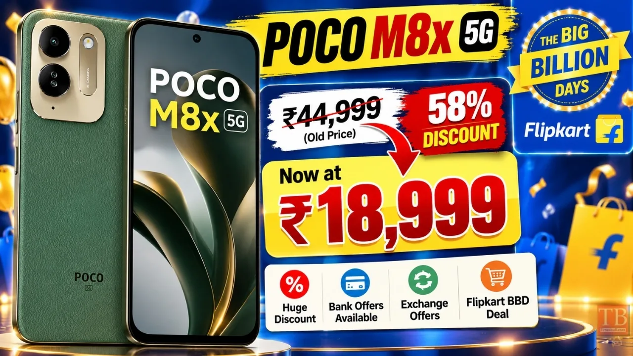 Flipkart Big Billion Days sale – POCO M8x 5G Price Drop, Available at 58% Discount