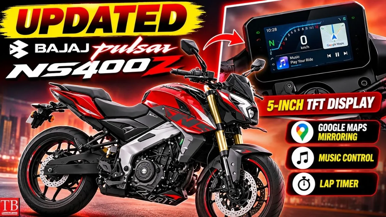 Updated Bajaj Pulsar NS400Z launched at ₹1.90 lakh, Gets 5-inch TFT
