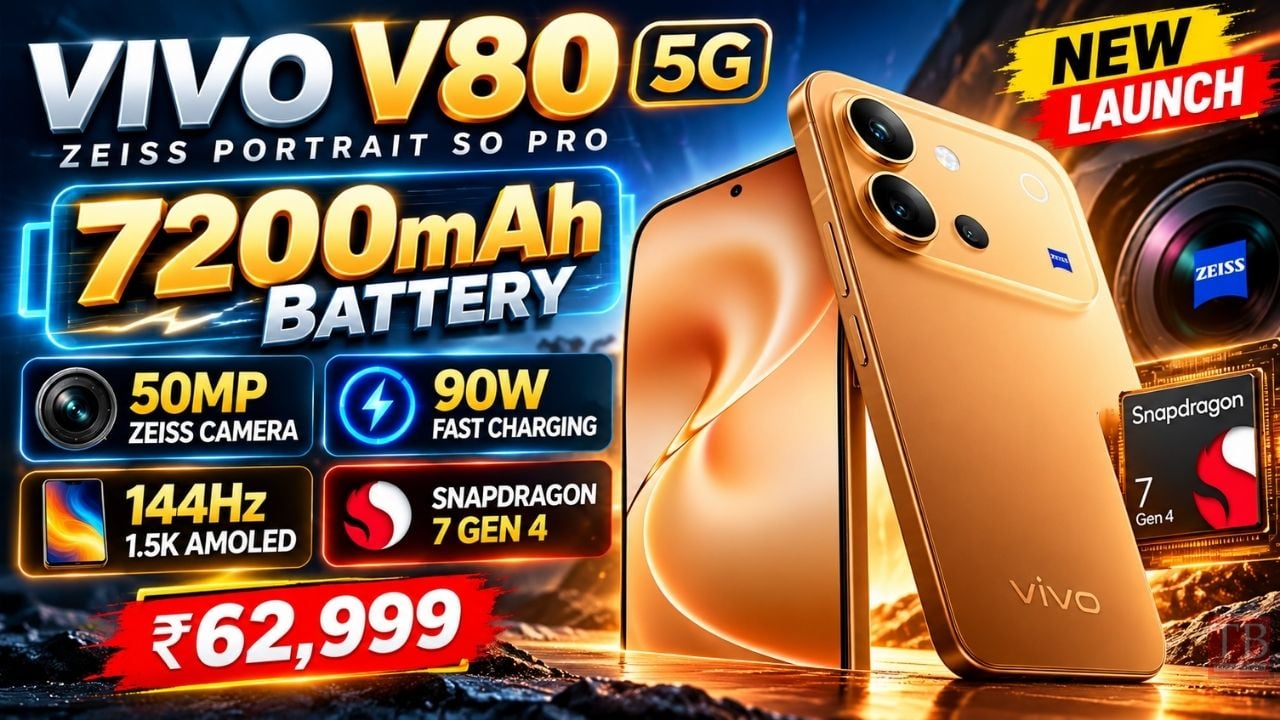 Vivo V80 5G Launched with 7200mAh Battery and 50MP Selfie Camera in India