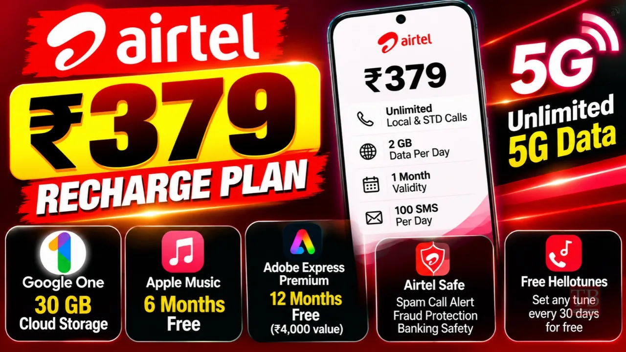 Airtel Best Plan – Get 2GB Daily Data, Unlimited 5G and 6 Months of Apple Music Free