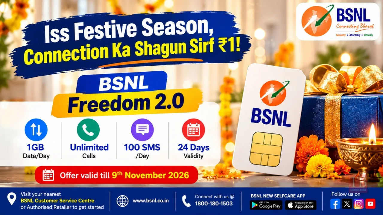 BSNL Freedom 2.0 Offer – Get a New SIM for Just ₹1 With 1GB Daily Data, Unlimited Calls
