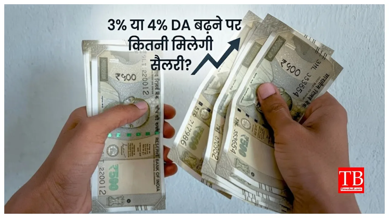 DA Hike – How Much Is Your Monthly Salary Increase if DA rises by 3% or 4%? Full Calculation