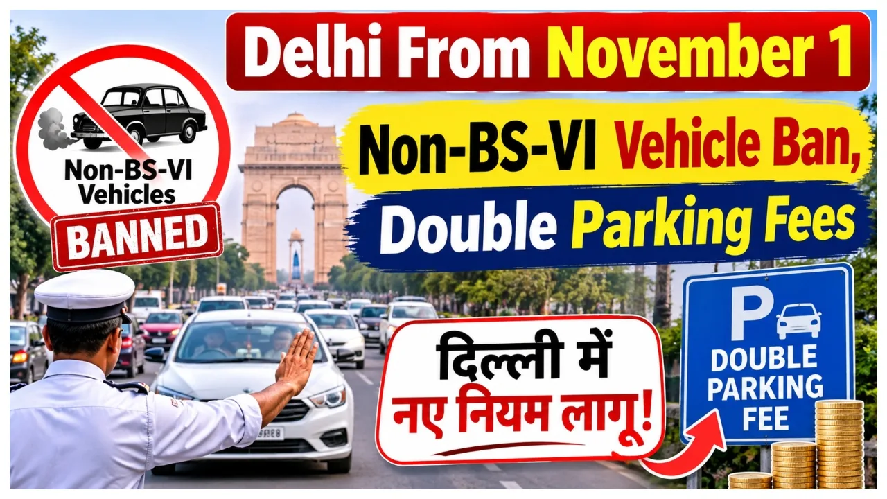Delhi Traffic Rules Change From November 1 –  Non-BS-VI Vehicle Ban, Double Parking Fees