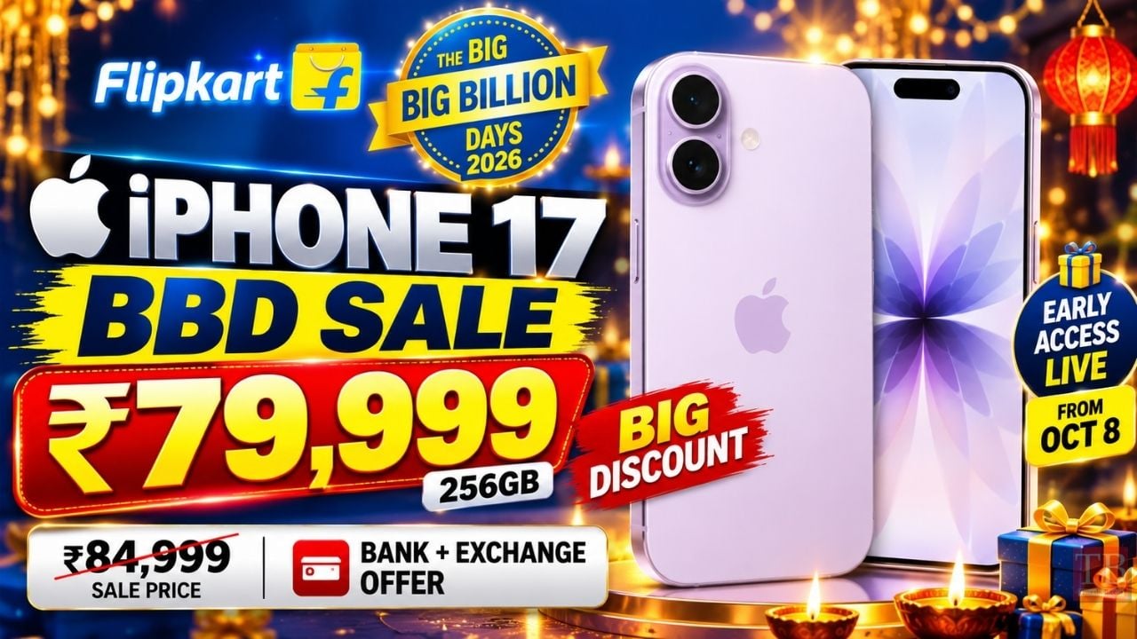 Flipkart BBD Sale 2026 – iPhone 17 ₹19,947 Discount and Now Available for Just ₹79,999