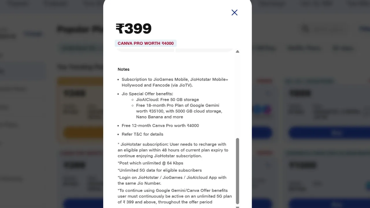 Jio Best Plan – Get 28 Days validity, 70GB Data and Canva Pro worth ₹4,000 free - Image 1